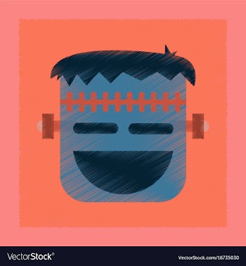 Flat shading style icon halloween monster vector image