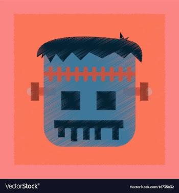 Flat shading style icon halloween monster vector image