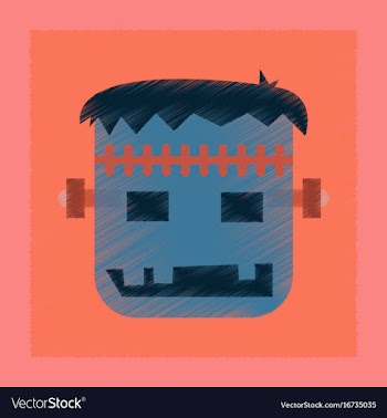 Flat shading style icon halloween monster vector image