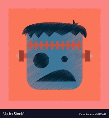 Flat shading style icon halloween monster vector image