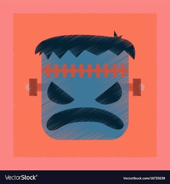 Flat shading style icon halloween monster vector image