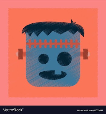 Flat shading style icon halloween monster vector image