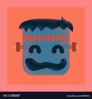 Flat shading style icon halloween monster vector image