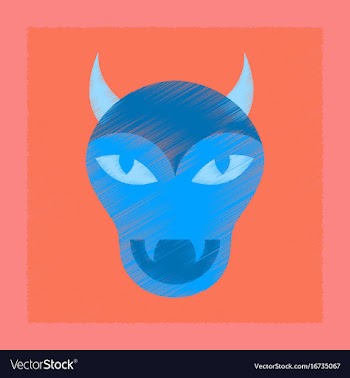 Flat shading style icon halloween monster vector image