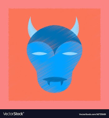 Flat shading style icon halloween monster vector image