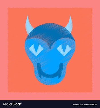 Flat shading style icon halloween monster vector image