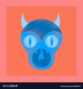 Flat shading style icon halloween monster vector image