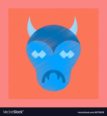 Flat shading style icon halloween monster vector image