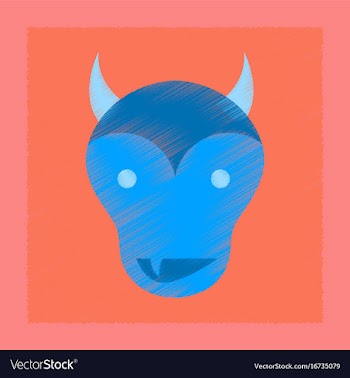 Flat shading style icon halloween monster vector image
