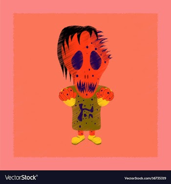 Flat shading style icon halloween monster vector image