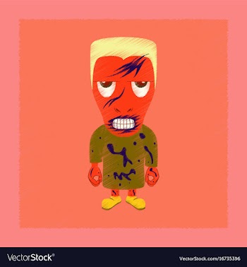 Flat shading style icon halloween monster vector image