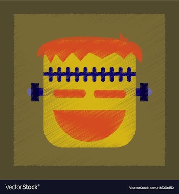 Flat shading style icon halloween monster vector image