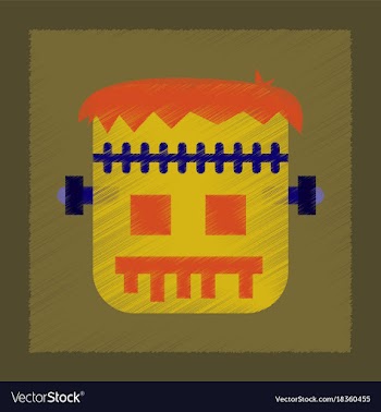 Flat shading style icon halloween monster vector image