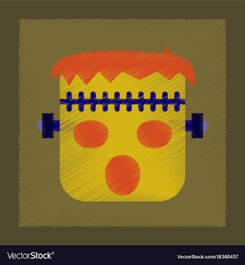 Flat shading style icon halloween monster vector image