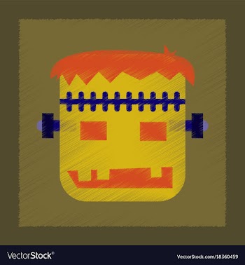 Flat shading style icon halloween monster vector image