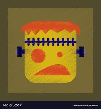 Flat shading style icon halloween monster vector image
