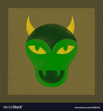 Flat shading style icon halloween monster vector image