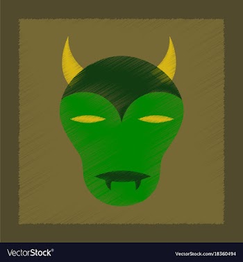 Flat shading style icon halloween monster vector image