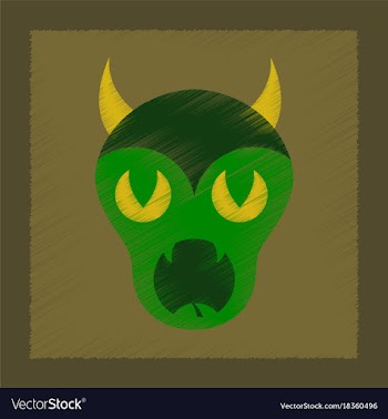 Flat shading style icon halloween monster vector image