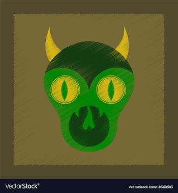 Flat shading style icon halloween monster vector image