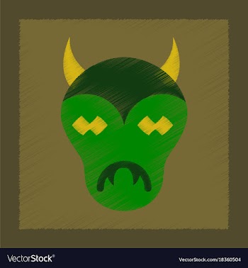 Flat shading style icon halloween monster vector image