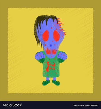 Flat shading style icon halloween monster vector image