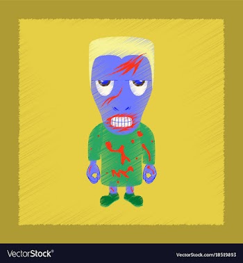 Flat shading style icon halloween monster vector image