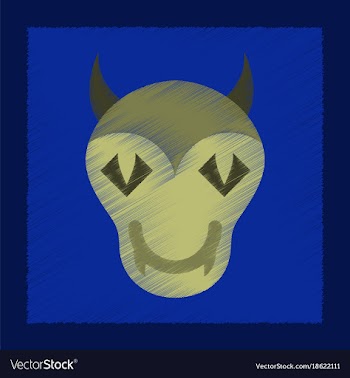 Flat shading style icon halloween monster vector image