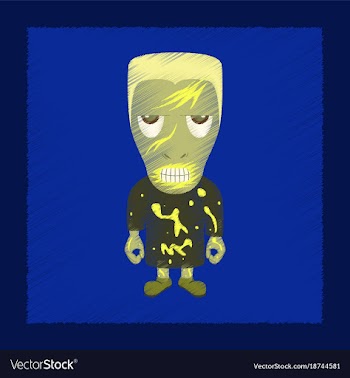 Flat shading style icon halloween monster vector image