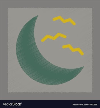 Flat shading style icon halloween moon bats vector image