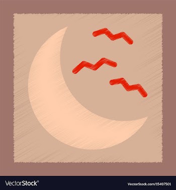 Flat shading style icon halloween moon bats vector image