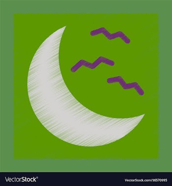 Flat shading style icon halloween moon bats vector image