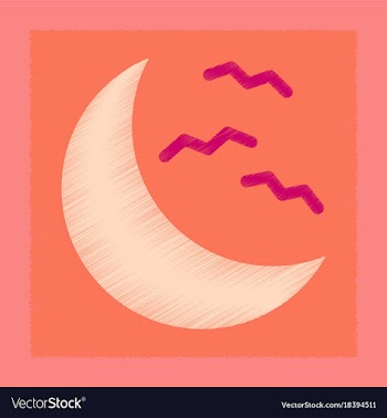 Flat shading style icon halloween moon bats vector image