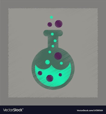 Flat shading style icon halloween potion bottle vector image