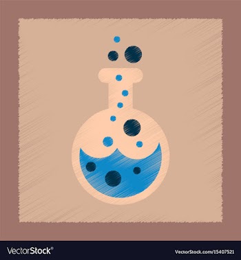 Flat shading style icon halloween potion bottle vector image