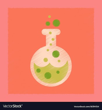 Flat shading style icon halloween potion bottle vector image