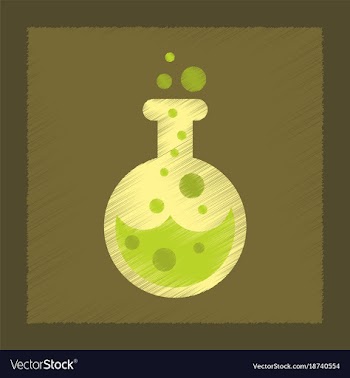 Flat shading style icon halloween potion bottle vector image
