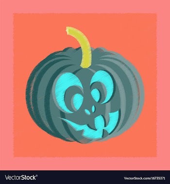 Flat shading style icon halloween pumpkin emotions vector image