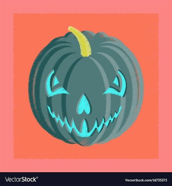 Flat shading style icon halloween pumpkin emotions vector image