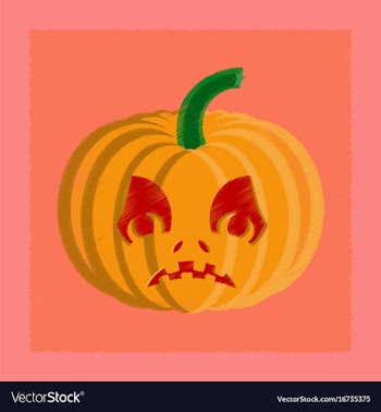 Flat shading style icon halloween pumpkin emotions vector image