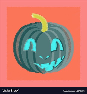 Flat shading style icon halloween pumpkin emotions vector image