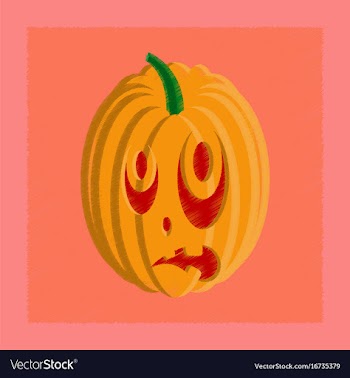 Flat shading style icon halloween pumpkin emotions vector image