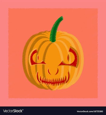 Flat shading style icon halloween pumpkin emotions vector image