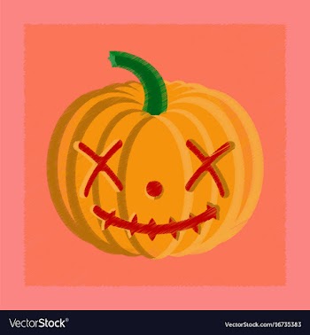 Flat shading style icon halloween pumpkin emotions vector image