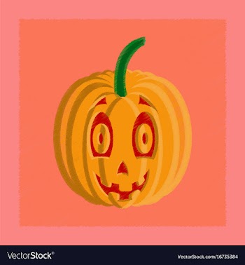 Flat shading style icon halloween pumpkin emotions vector image