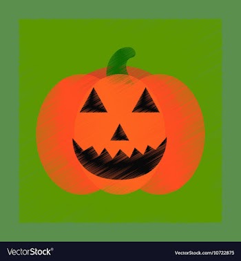 Flat shading style icon halloween pumpkin vector image
