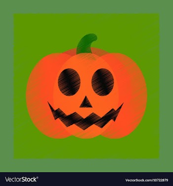 Flat shading style icon halloween pumpkin vector image
