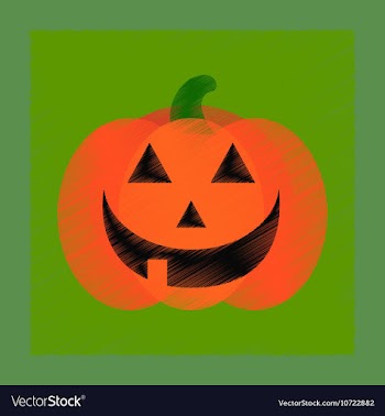 Flat shading style icon halloween pumpkin vector image