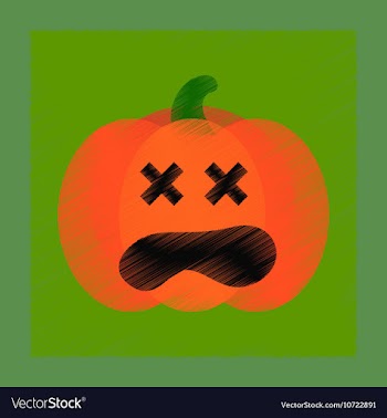 Flat shading style icon halloween pumpkin vector image