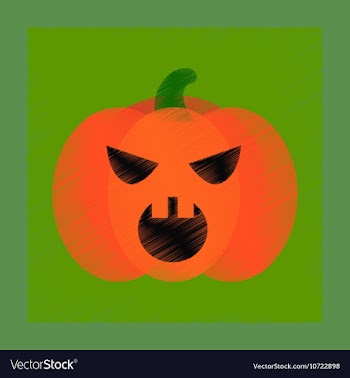 Flat shading style icon halloween pumpkin vector image